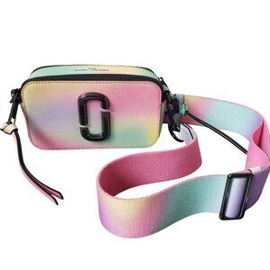Marc Jacobs Rainbow Leather Airbrush Snapshot Multicolor Pastel Ombre Crossbody